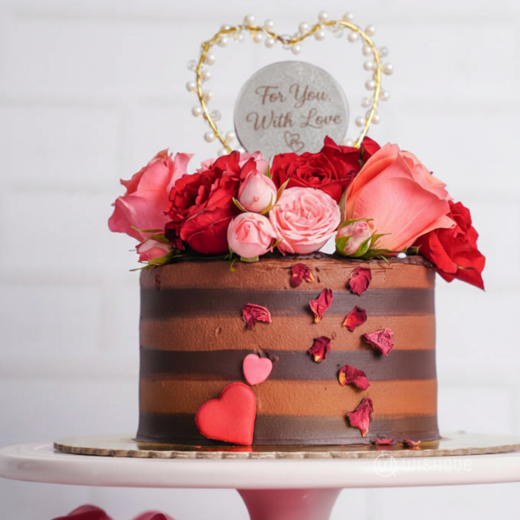Rose Petal Chocolate Ganache Cake