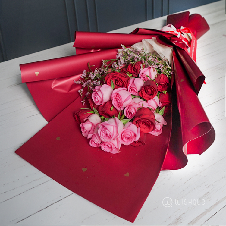 Cherry Rose Delight Rose Arrangement