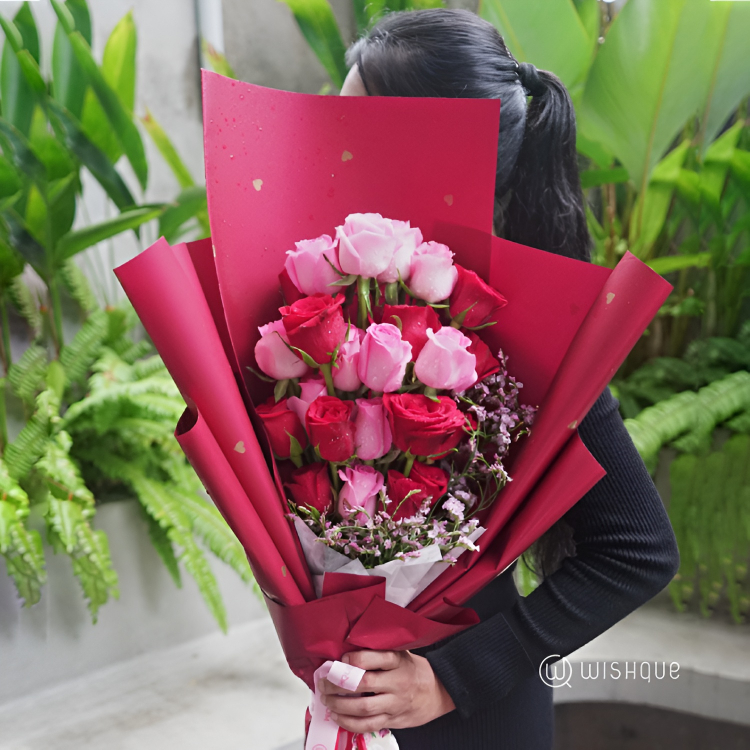 Cherry Rose Delight Rose Arrangement