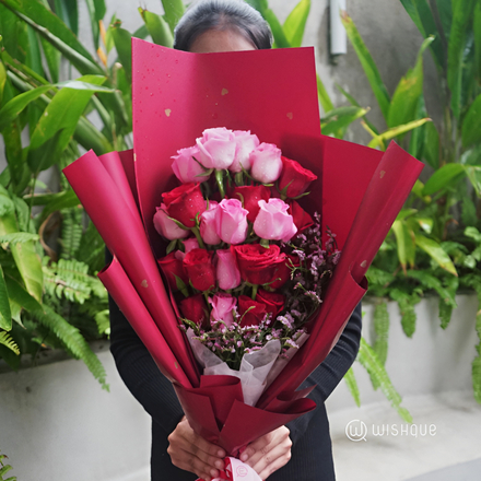 Cherry Rose Delight Rose Arrangement