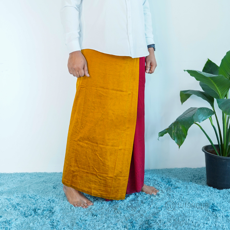Avurudu Colour Maroon & Gold Handloom Sarong