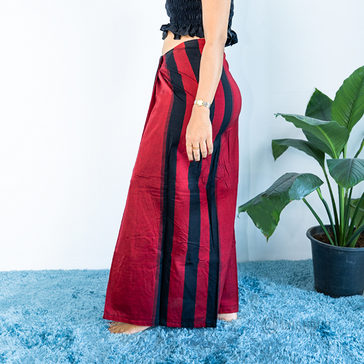 Avurudu Colour Red & Black Handloom Lungi