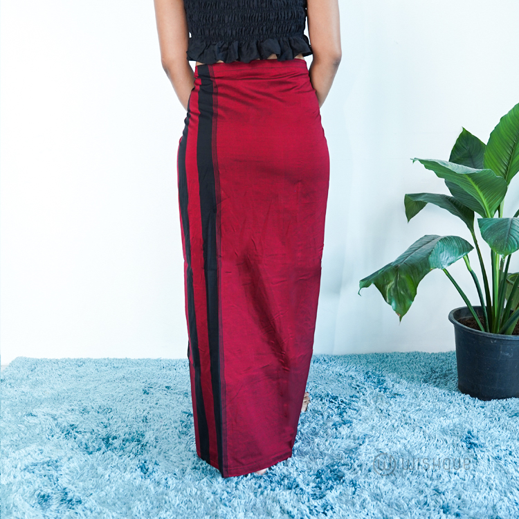 Avurudu Colour Red & Black Handloom Lungi