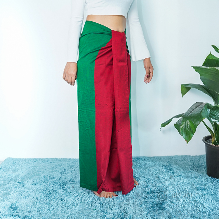Maroon & Green Avurudu Handloom Lungi