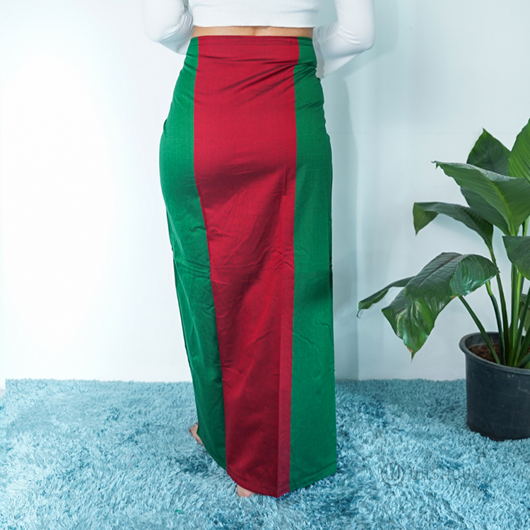 Maroon & Green Avurudu Handloom Lungi