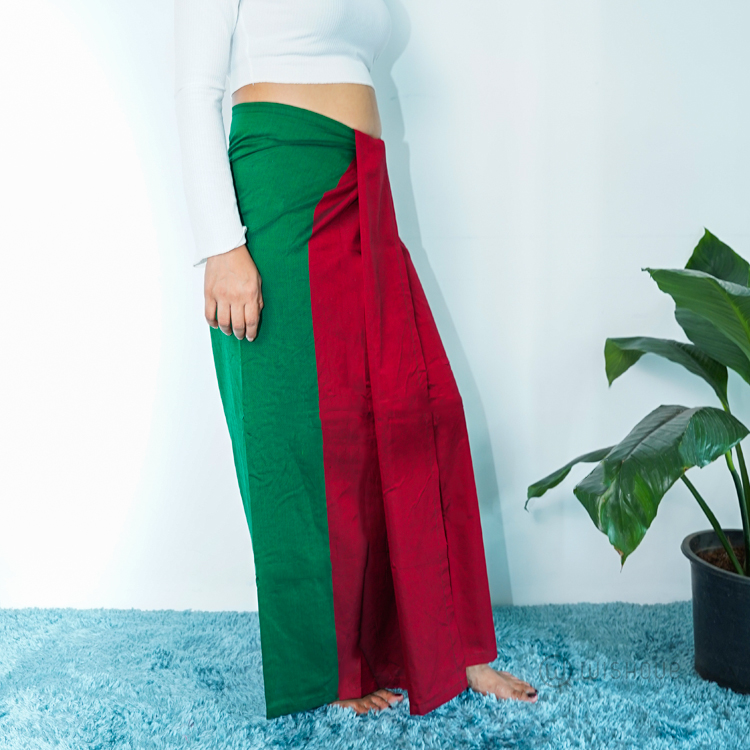 Maroon & Green Avurudu Handloom Lungi