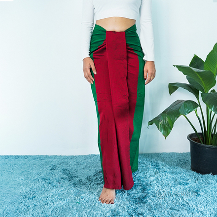 Maroon & Green Avurudu Handloom Lungi