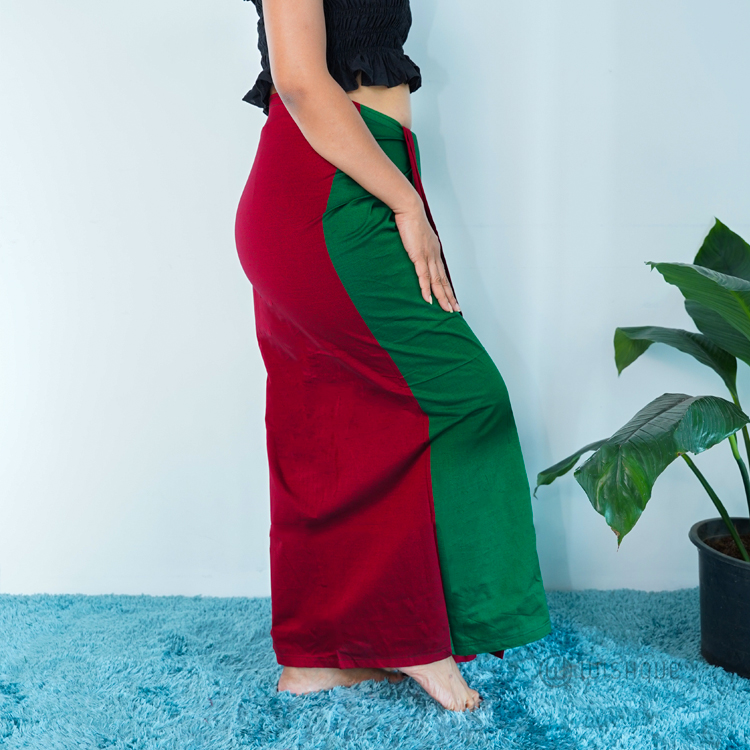 Red & Green Avurudu Handloom Lungi