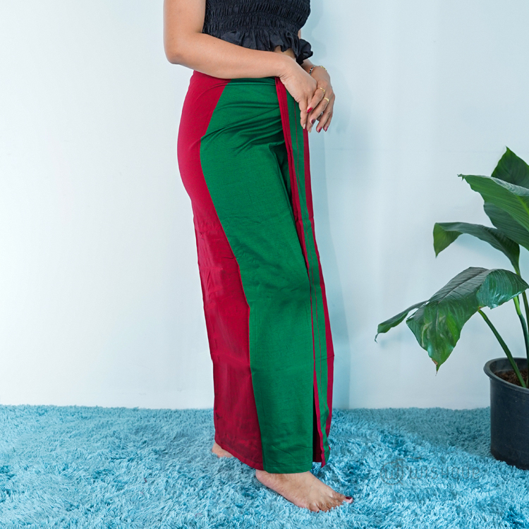 Red & Green Avurudu Handloom Lungi