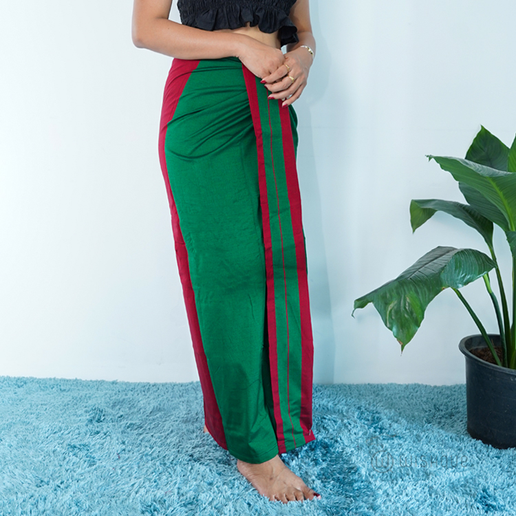 Red & Green Avurudu Handloom Lungi