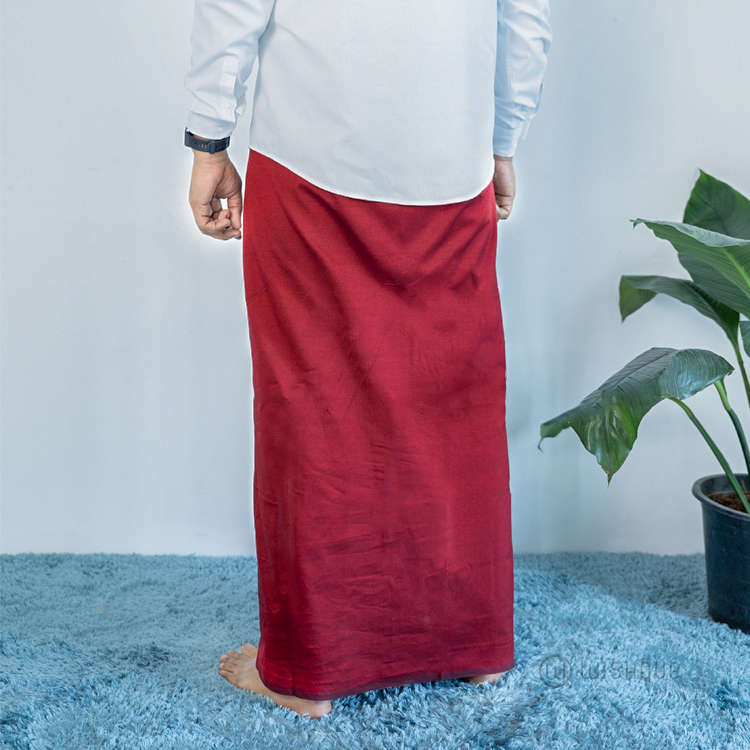 Avurudu Colour Red & Black Handloom Sarong & Lungi