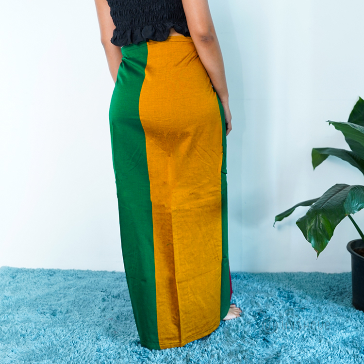 Maroon & Gold Line Avurudu Handloom Sarong & Lungi