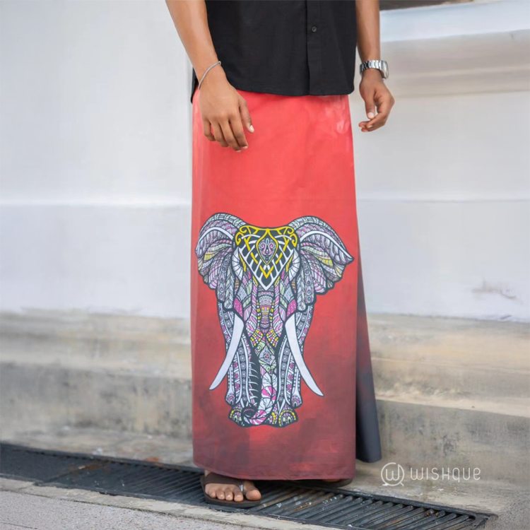 Raktha Warna Elephant Theme Sarong