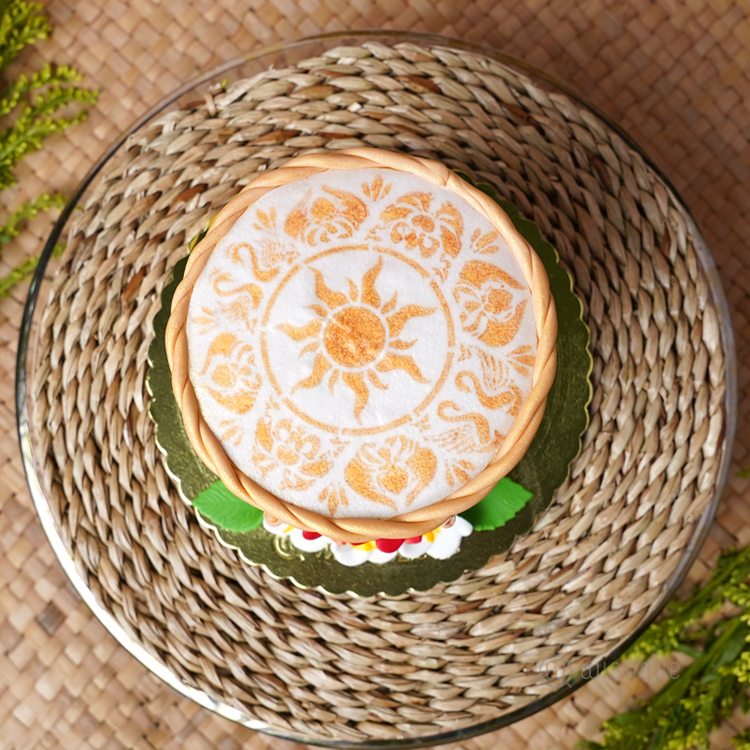 New Year Blessing Ribbon Cake