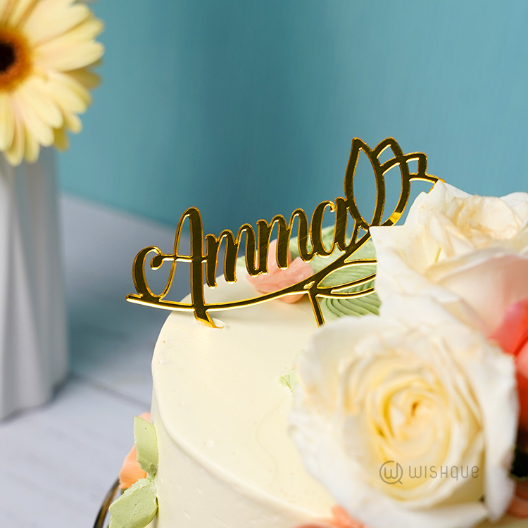 Floral Blooming Amma Chocolate Cake