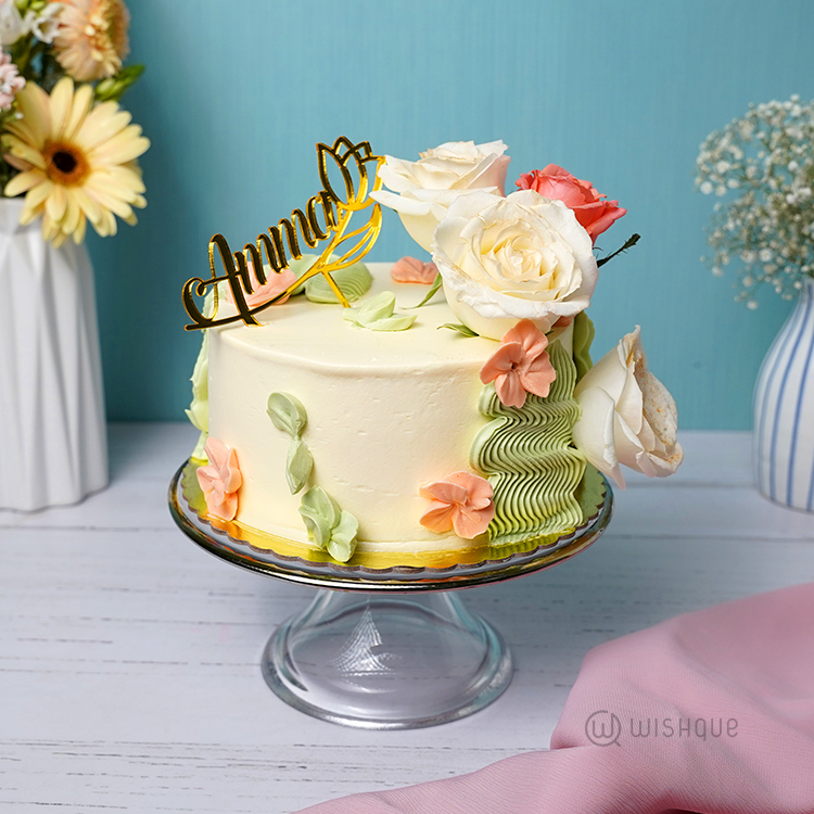 Floral Blooming Amma Chocolate Cake