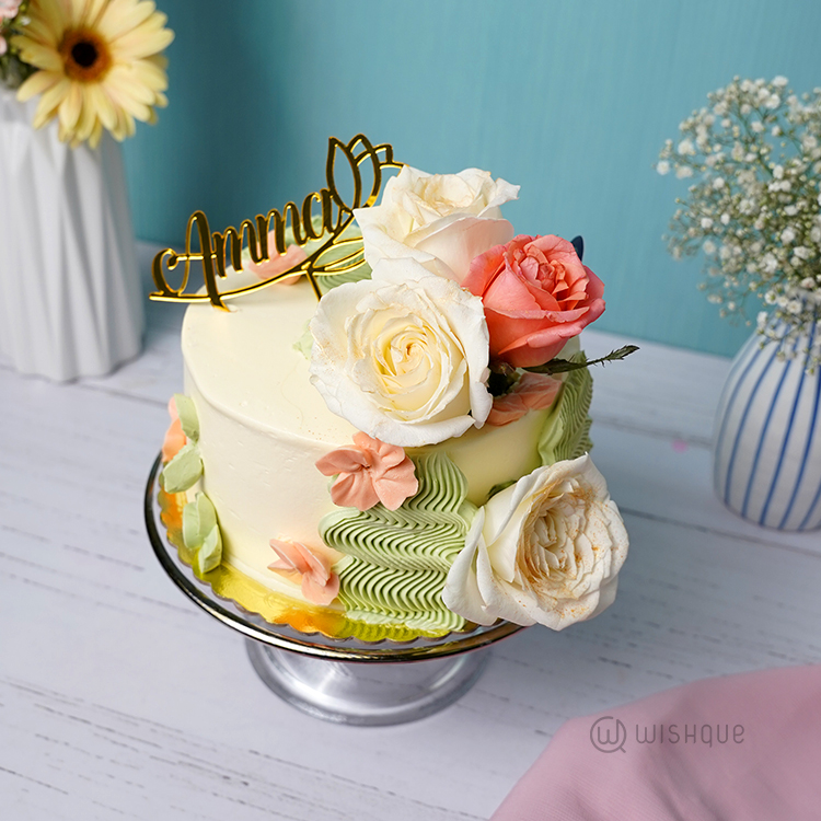 Floral Blooming Amma Chocolate Cake