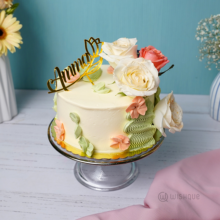 Floral Blooming Amma Chocolate Cake