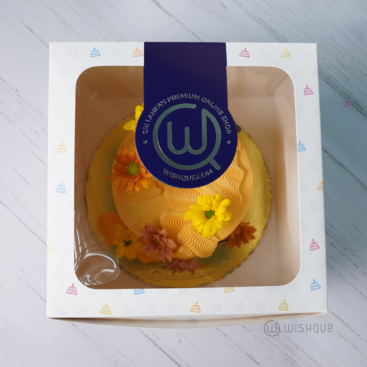 Yellow Petal Cascade Mom Ribbon Cake