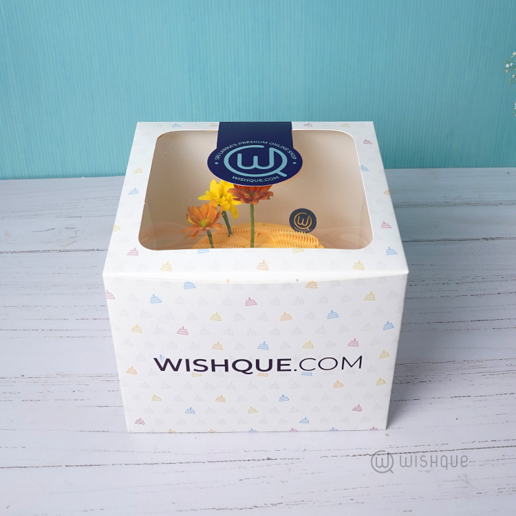 Yellow Petal Cascade Mom Ribbon Cake