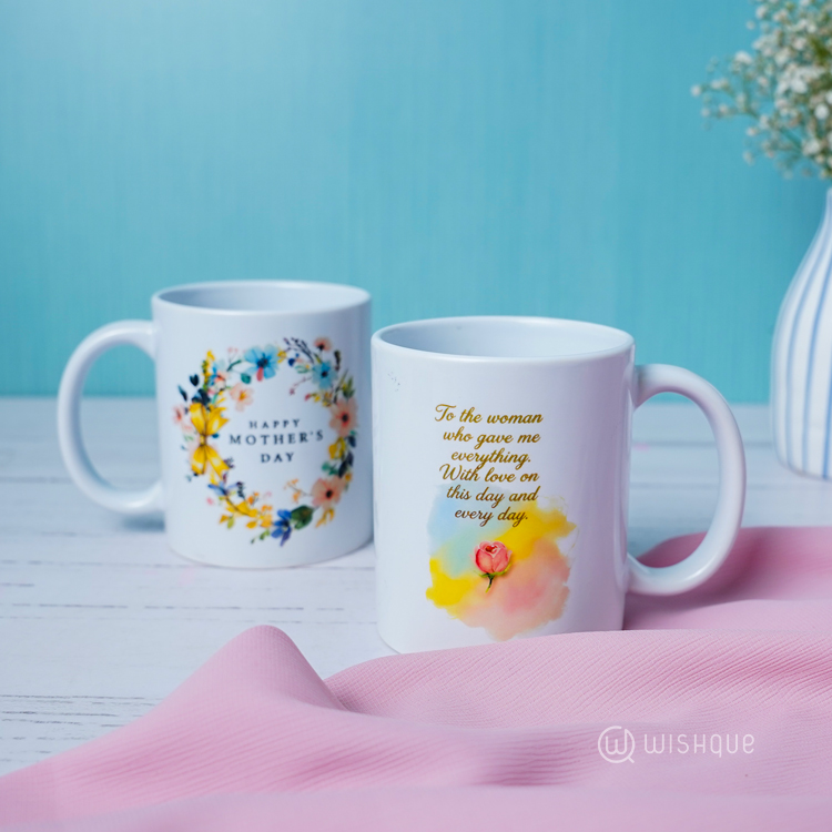 Floral Grace Mother's Day Greeting Card & Printed Mug