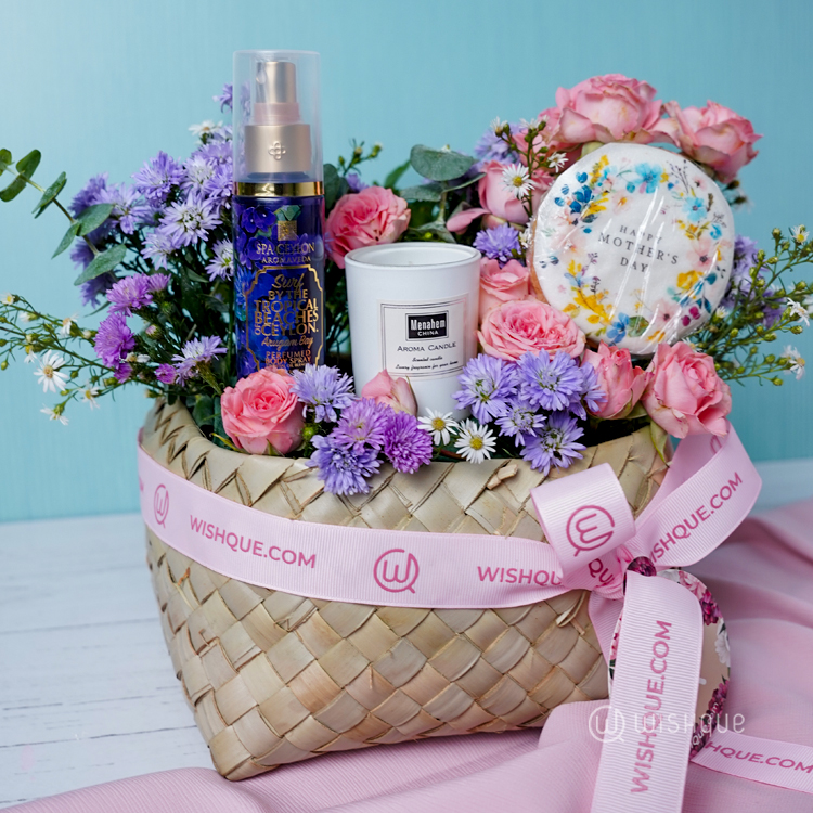 Mom's Floral Love Basket Arrangement