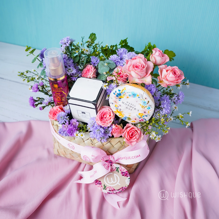 Mom's Floral Love Basket Arrangement
