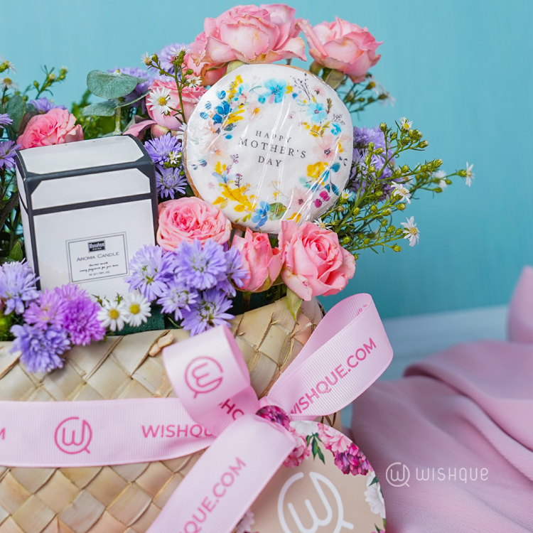 Mom's Floral Love Basket Arrangement
