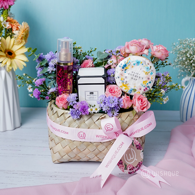 Mom's Floral Love Basket Arrangement