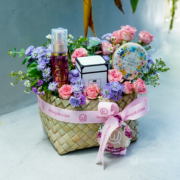 Mom's Floral Love Basket Arrangement
