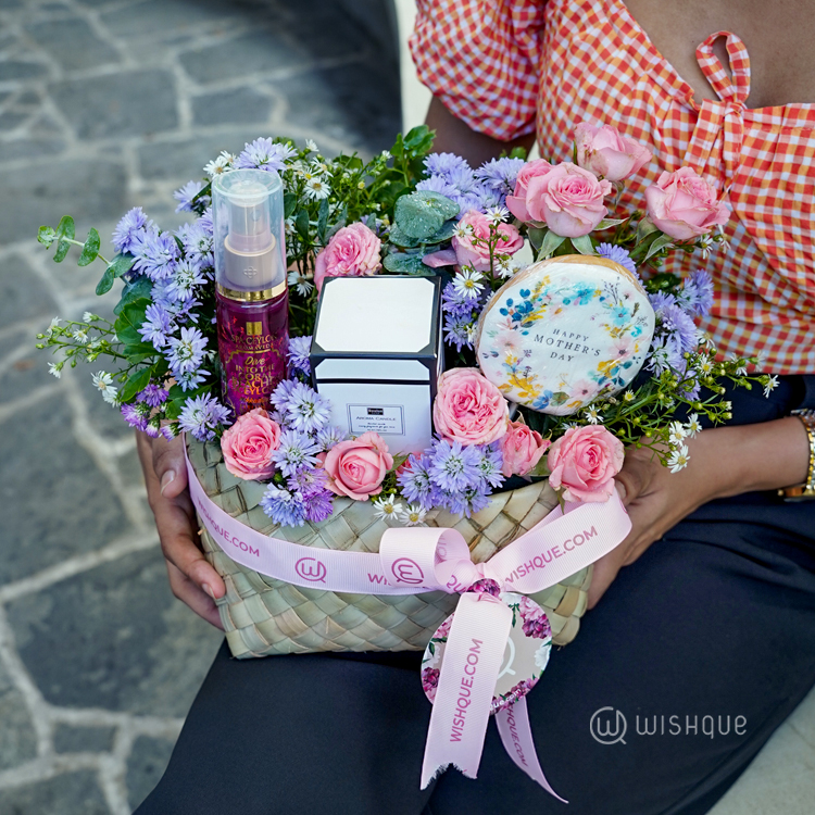 Mom's Floral Love Basket Arrangement