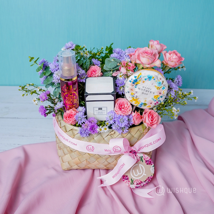 Mom's Floral Love Basket Arrangement