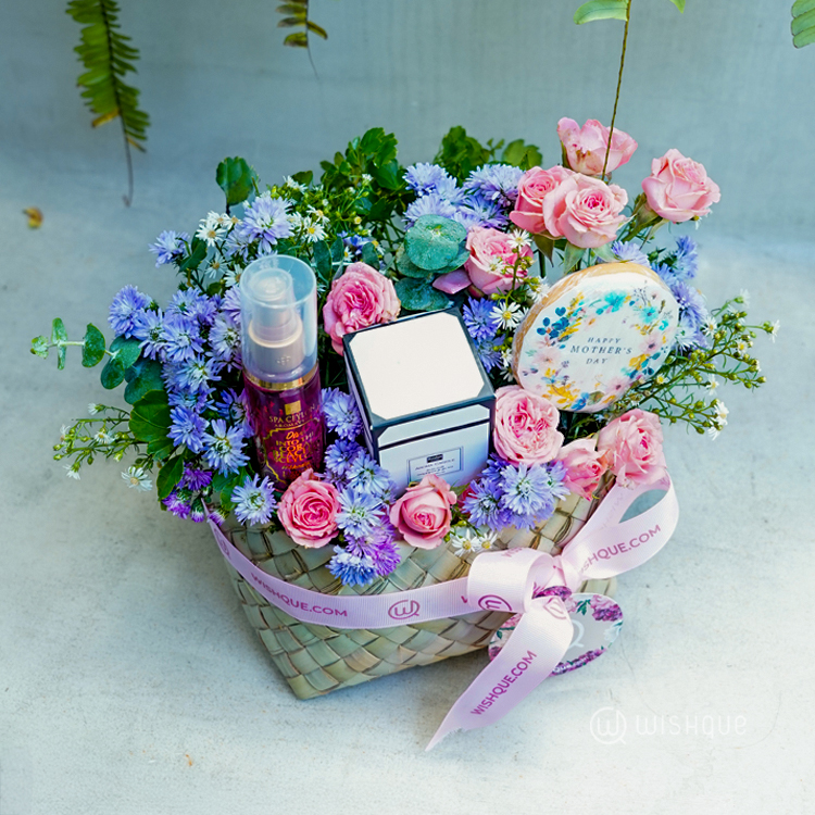 Mom's Floral Love Basket Arrangement