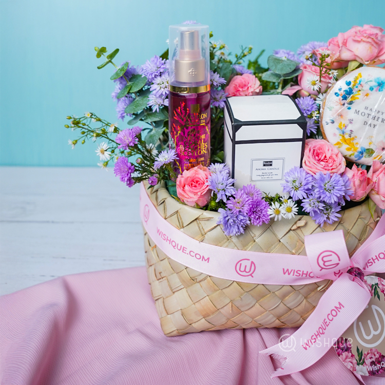 Mom's Floral Love Basket Arrangement