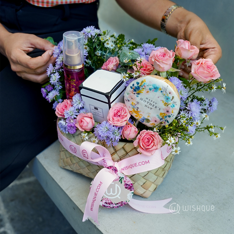 Mom's Floral Love Basket Arrangement