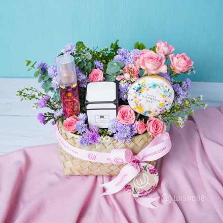 Mom's Floral Love Basket Arrangement
