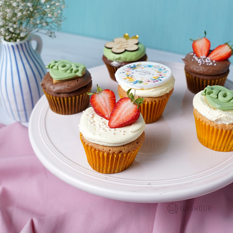 Happy Mother's Day Floral Cupcake Box of 6