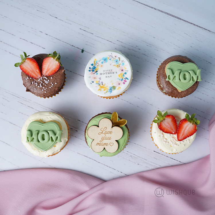 Happy Mother's Day Floral Cupcake Box of 6