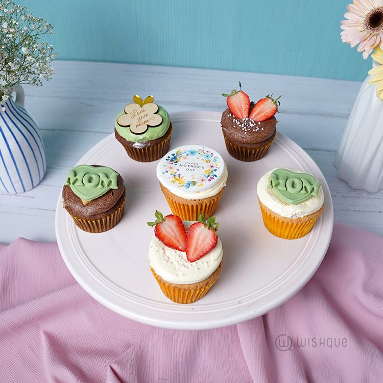Happy Mother's Day Floral Cupcake Box of 6