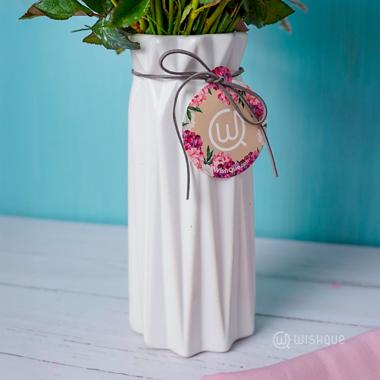 Pastel Rose Garden Vase Flower Arrangement