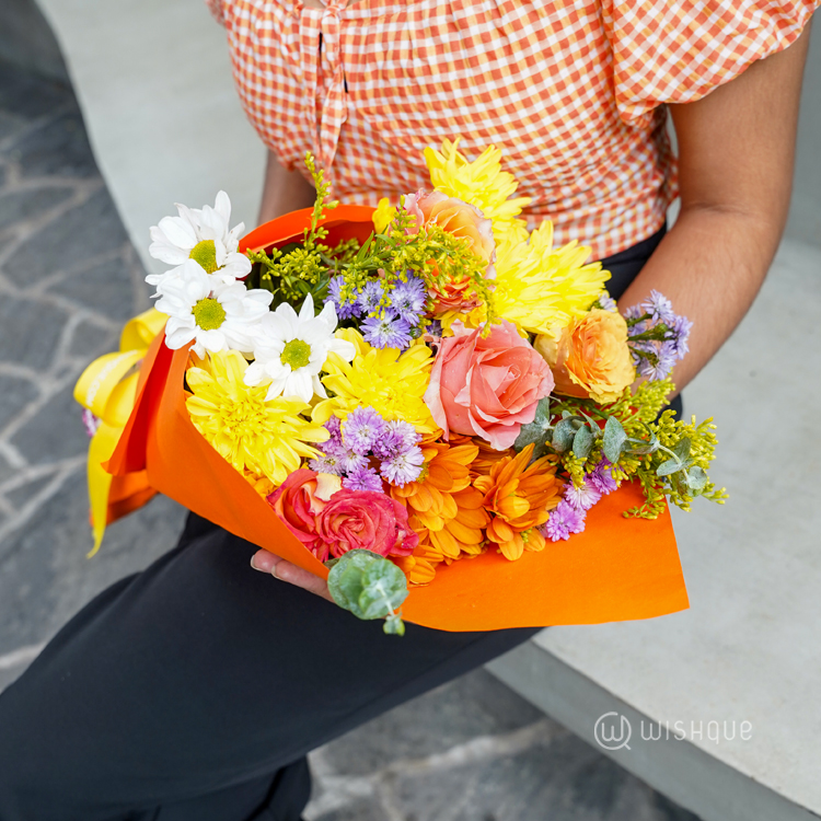 Sunburst Mix Colour Mother's Day Flower Arrangement