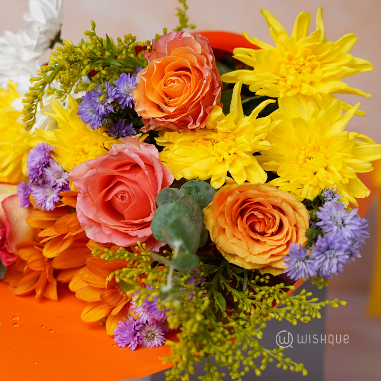 Sunburst Mix Colour Mother's Day Flower Arrangement