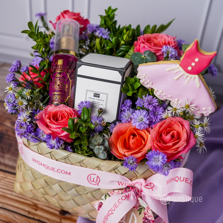 Sweet Floral Love Basket Arrangement