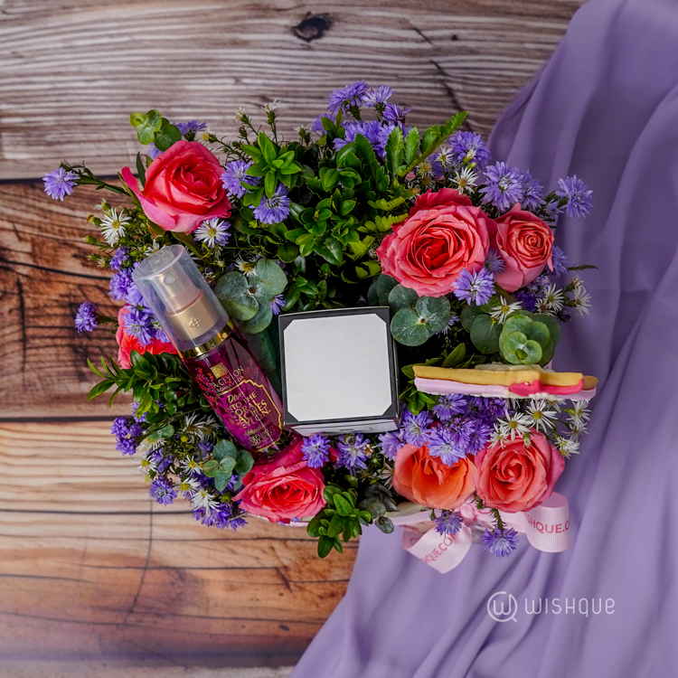 Sweet Floral Love Basket Arrangement