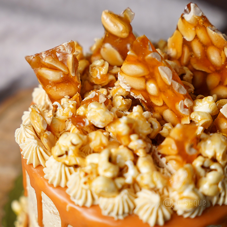 Peanut Butter Popcorn Crunchy Cake