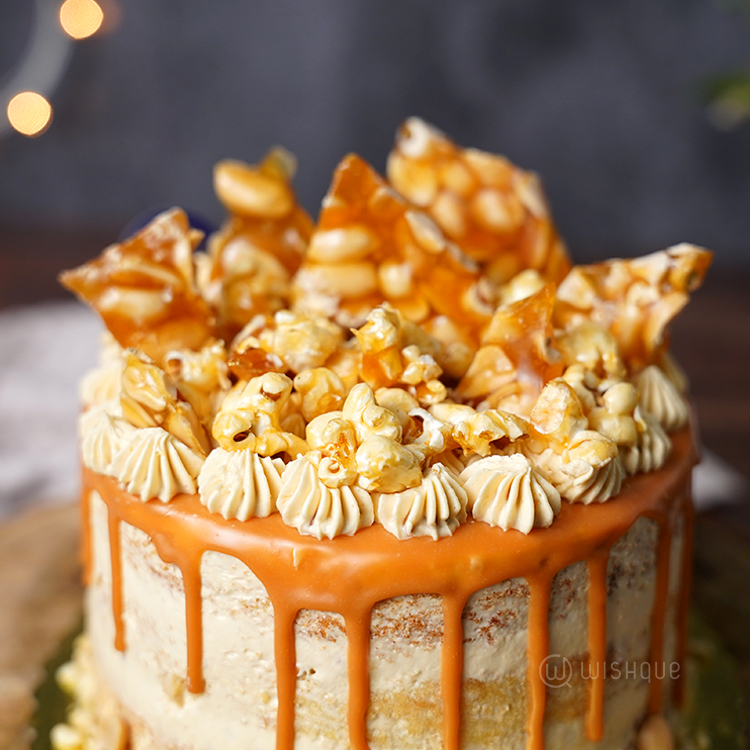 Peanut Butter Popcorn Crunchy Cake