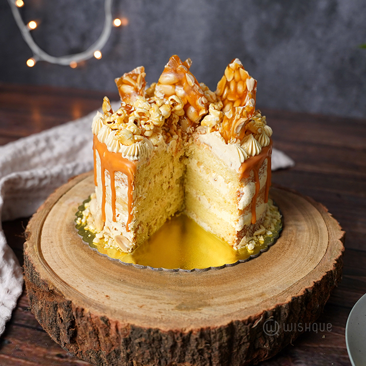 Peanut Butter Popcorn Crunchy Cake