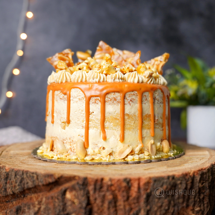 Peanut Butter Popcorn Crunchy Cake