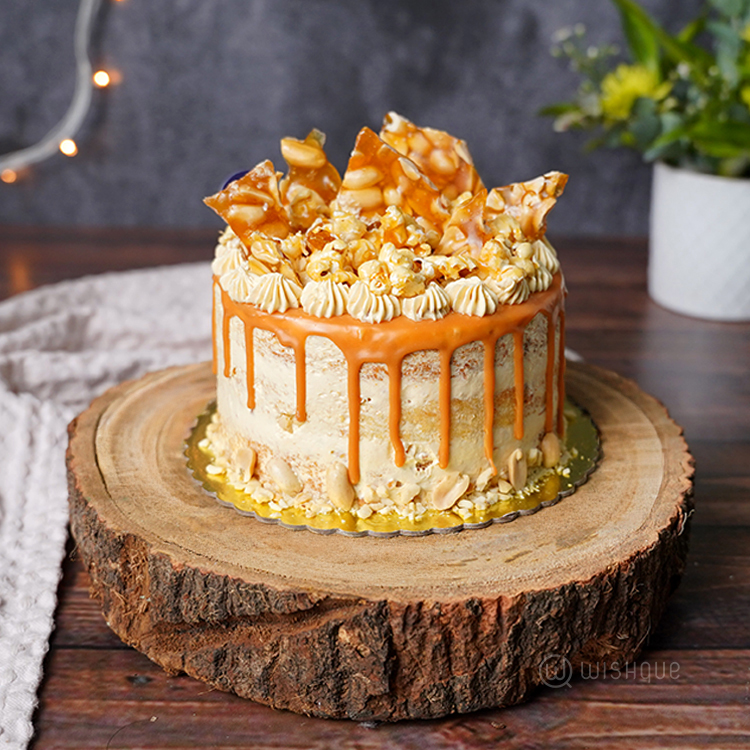Peanut Butter Popcorn Crunchy Cake