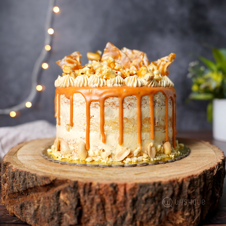 Peanut Butter Popcorn Crunchy Cake